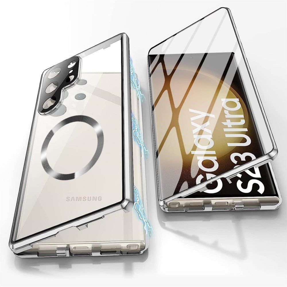 Magnetic Metal Case with Privacy Glass for Samsung- SPS006