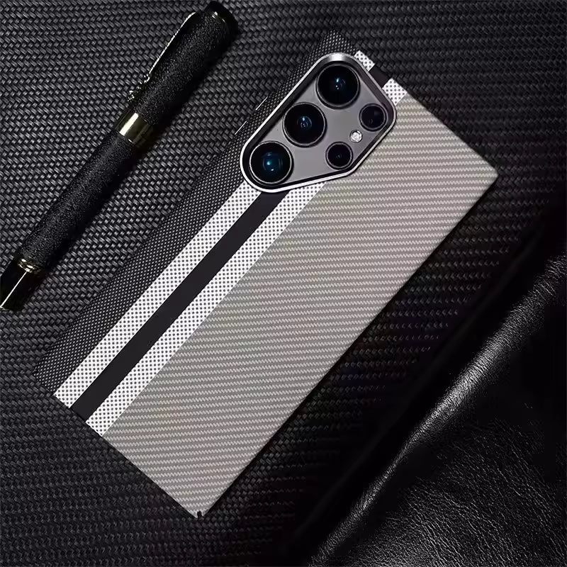 Samsung Galaxy Carbon Fiber Magnetic Case with Lens Protector